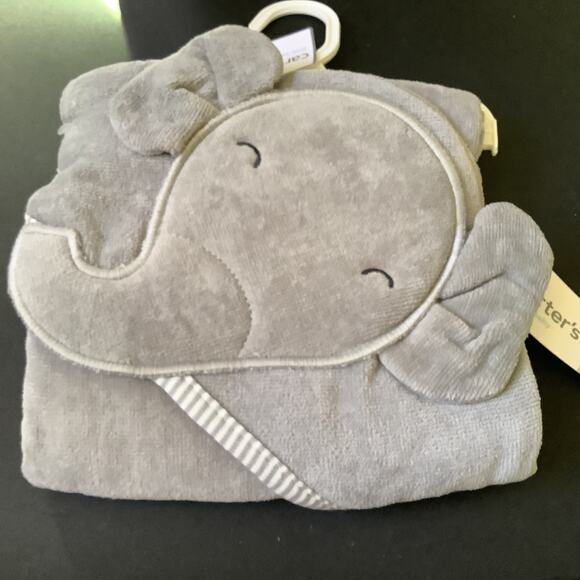 Carter's Elephant Bath Towel - One Size Hooded Towel - NWT - 30"x30" - Picture 1 of 5